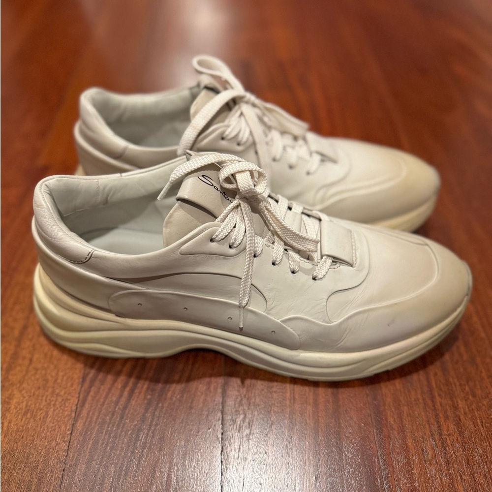 Santoni - Men's Off-White Low Top Sneaker